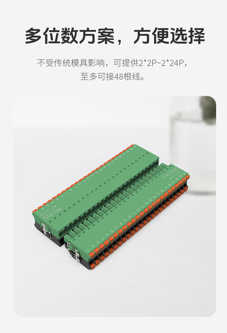 LC88-3.5/LC88-3.81小间距双层插拔式接线端子微型弹簧直插双层端子