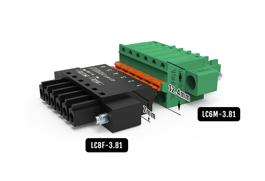 LC8F-LC6M-3.81间距小体积小间距插拔式接线端子微型弹簧直插